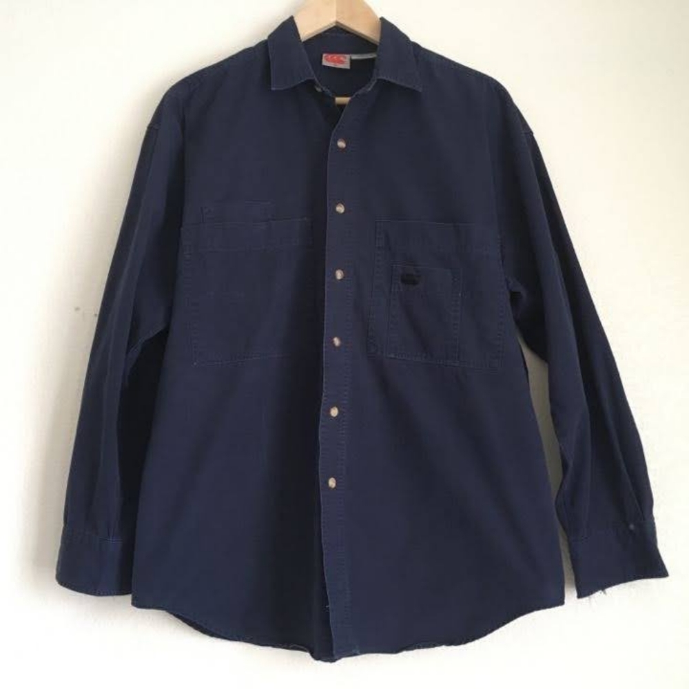 Canterbury long sleeve button down work shirt, M